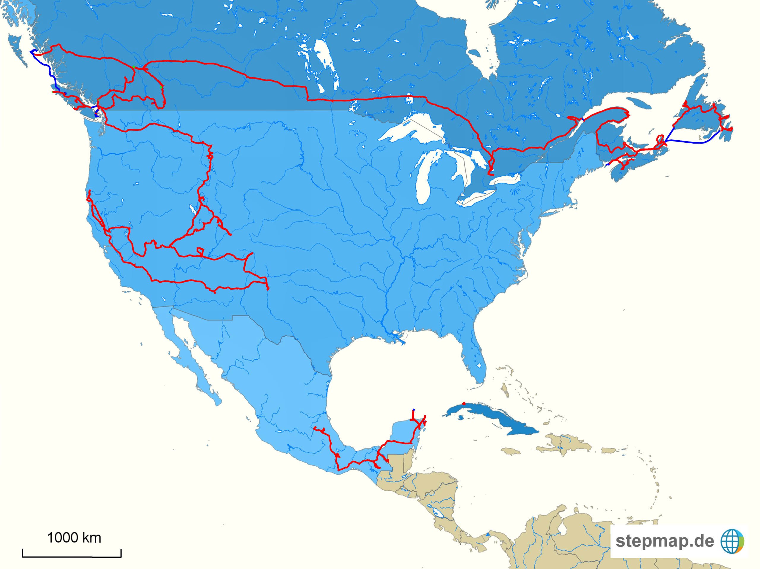 Karte Nordamerika